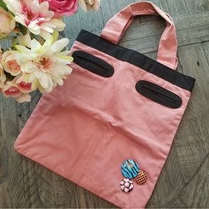 MARC JACOBS Tote Cotton Pink Black Button Pins